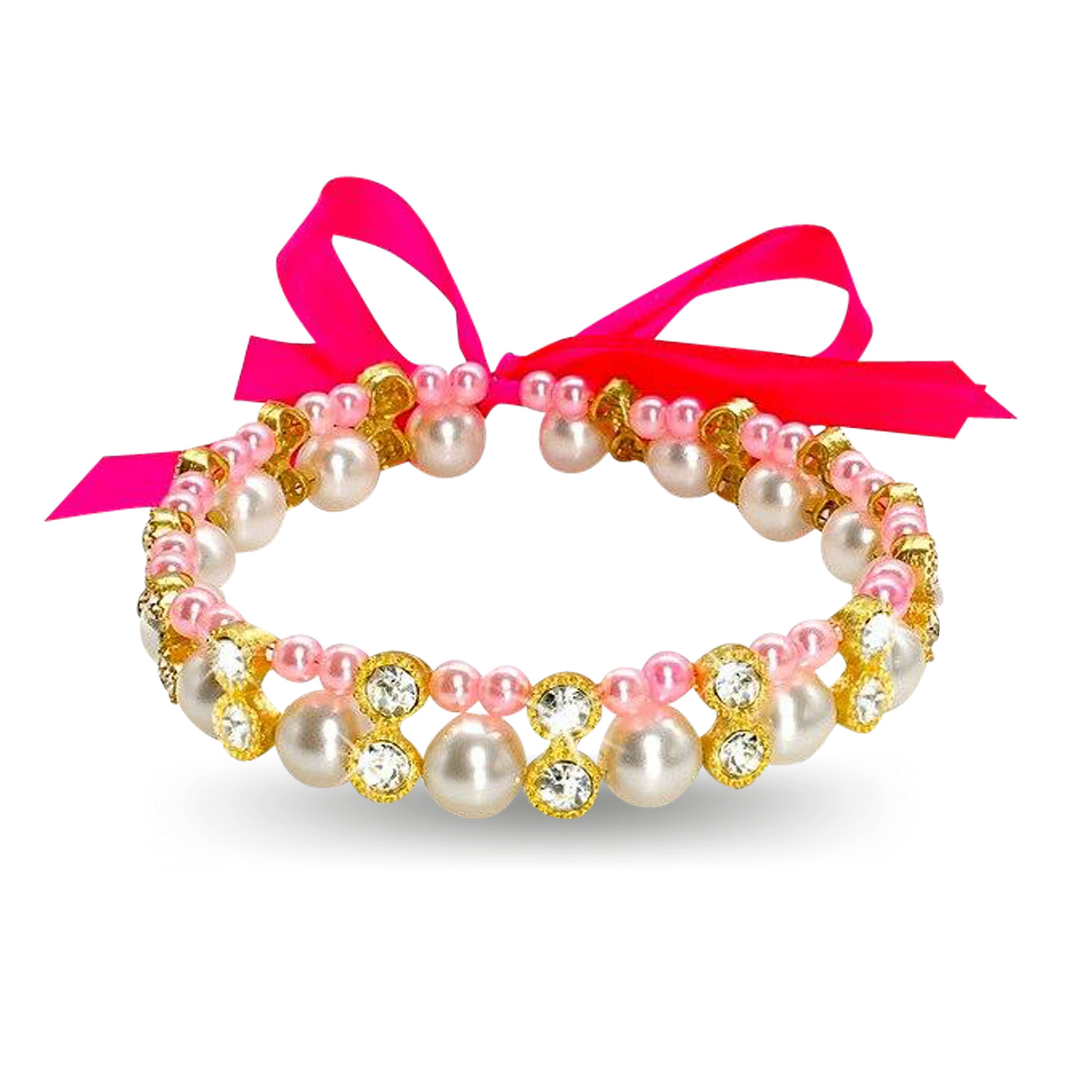 Jewelled Rhinestone and Pearl Pug Necklace