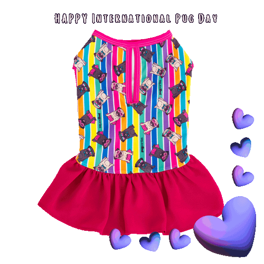 Pugs n Stripes Pink Dress